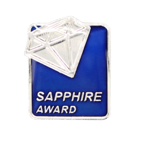 E1349 Sapphire Award enamel badge (pack of 5)