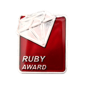 E1348 Ruby Award enamel badge (pack of 5)