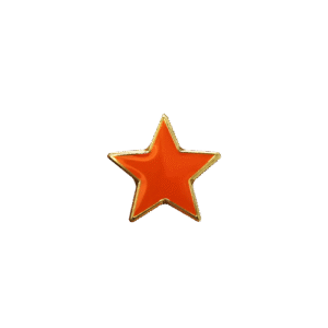 E1351 Tiny Orange Star enamel badge (pack of 5)