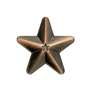 E546 Bronze 3D Star badge (pack of 5)